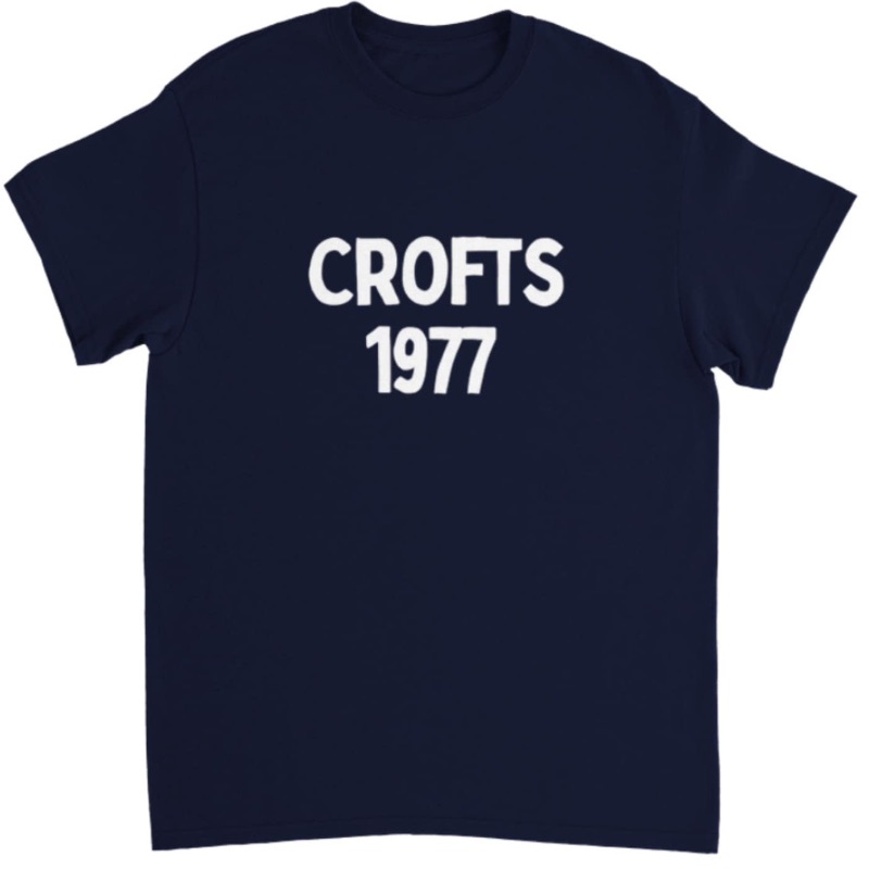 Image of the ‘Crofts 1977’ unisex black tee piece